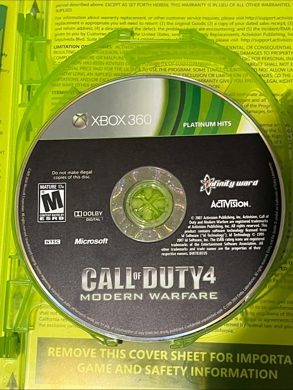 Call of Duty 4: Modern Warfare | Xbox 360 | One Disc Only - No Manual